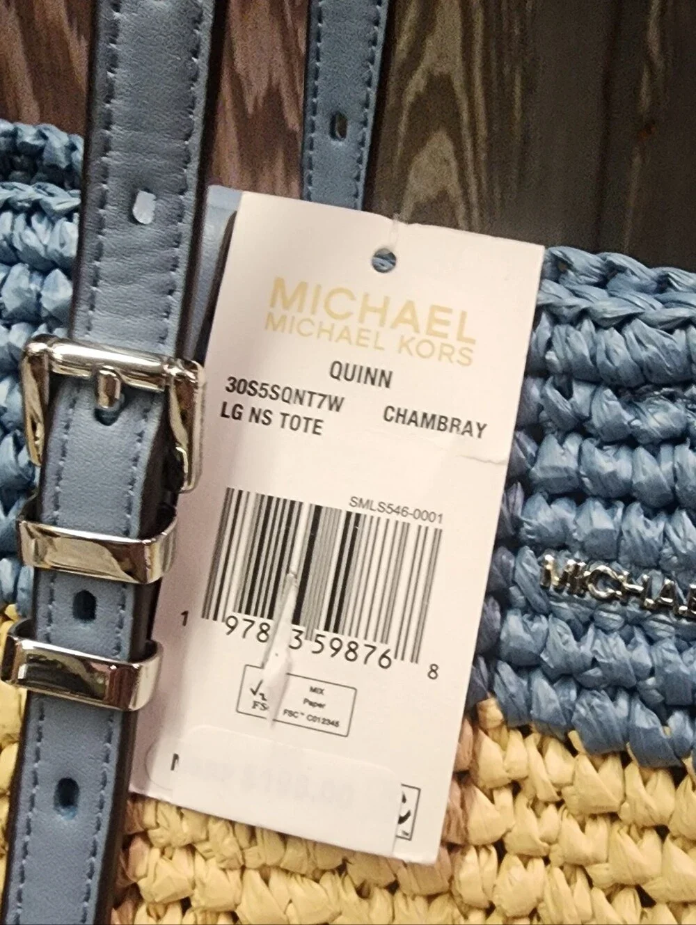 NWT MIchael Kors Quinn Woven Tote Bag - Picture 2 of 10